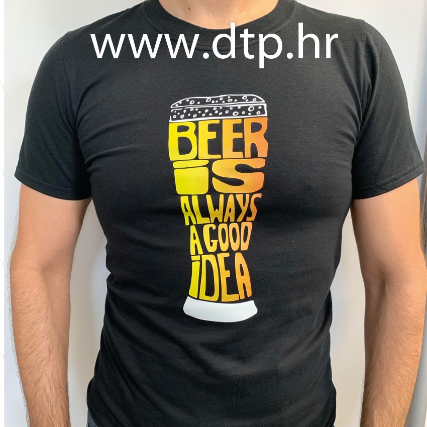 tisak_po_zelji_na_majice_saljive_majce_piva_pivo_zapresic_majice_s_tekstom Majica s tiskom MA-5-10 crna (piva) - Slika 1