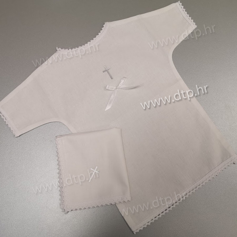 set_komplet_za_krstenje_krsna_maramica_kosuljica_rupcic_benkica_zapresic_zapresicu_srebrna Krsna košuljica i maramica - srebrni križić 018-1 - Slika 1