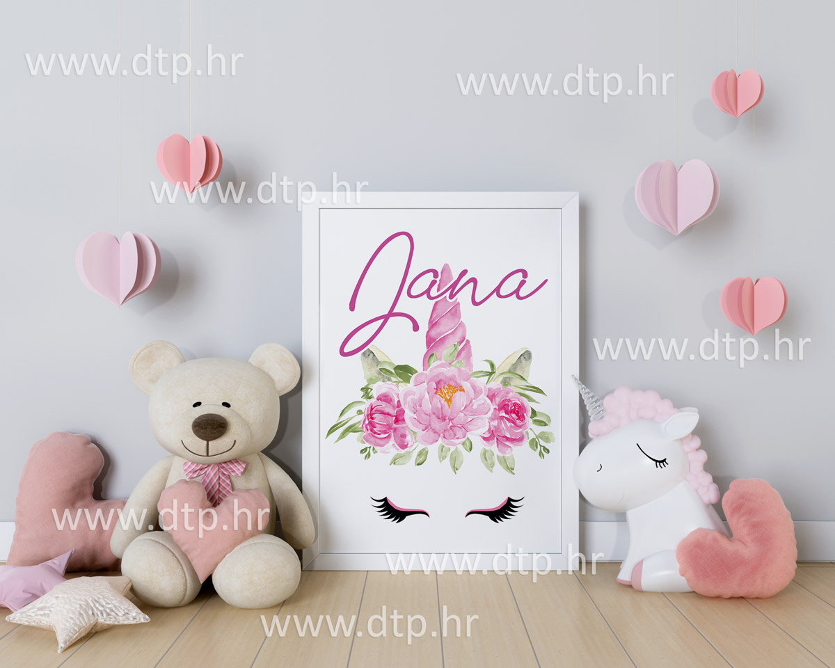 personalizitani-plakat-jednorog Plakat za dječju sobu Jednorog - Slika 1