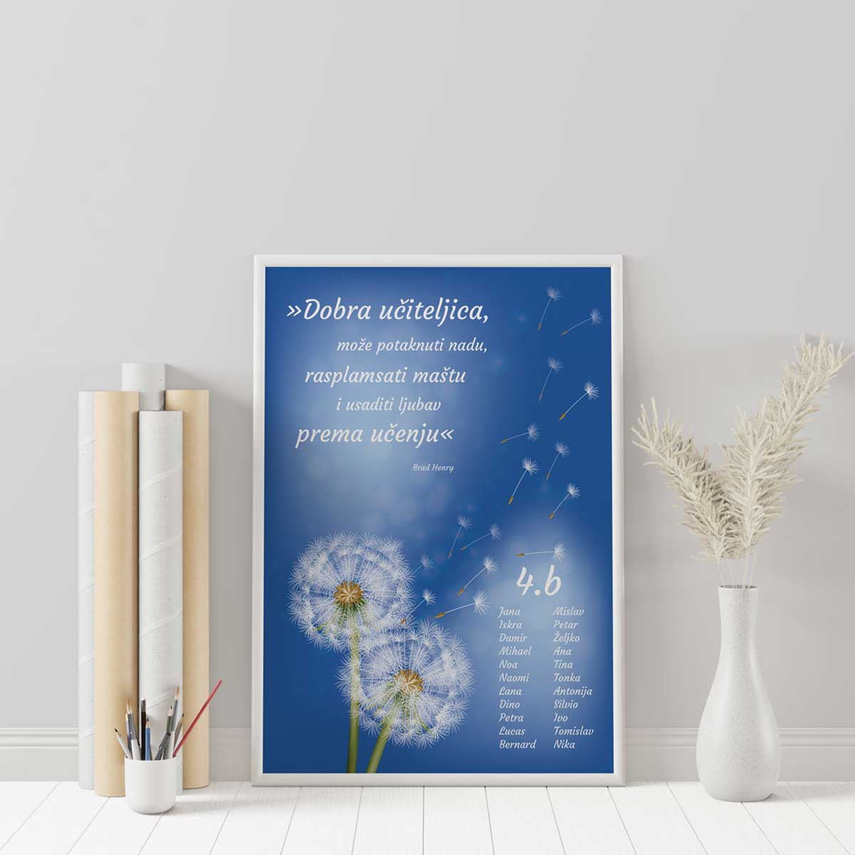 slika-drveni-okvir-lavic-najbolja-uciteljica-maslacak-2 Plakat najbolji učitelj ili učiteljica - maslačci - Slika 1