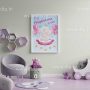 Poster Slonić curica personalizirana ilustracija za dječju sobu