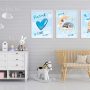 Poster Zebra ilustracija za dječju sobu (set od 3 kom.)